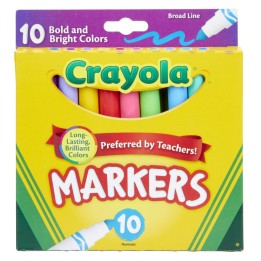 Crayola® Broad Line Markers, Bold & Bright Colors, Pack of 10