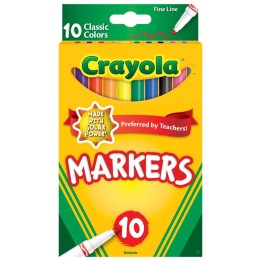 Crayola® Fine Line Markers, Classic Colors, Pack of 10