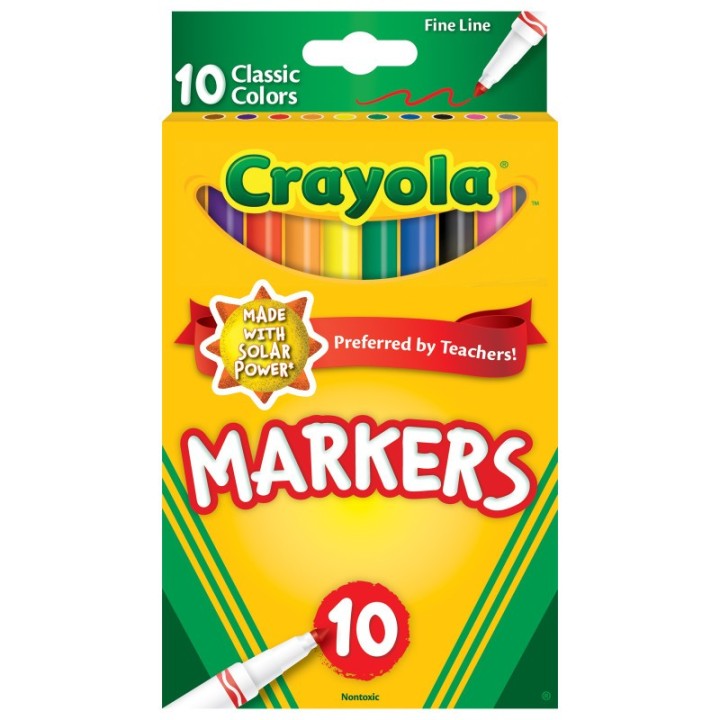 Crayola® Fine Line Markers, Classic Colors, Pack of 10