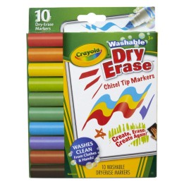 Crayola® Washable Dura-Wedge Tip Dry Erase Markers, 10 Count