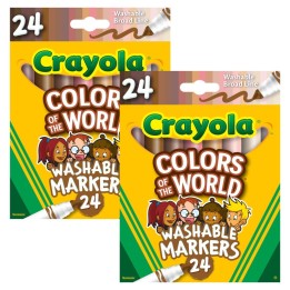 Crayola® Colors of the World Markers, 24 Per Pack, 2 Packs
