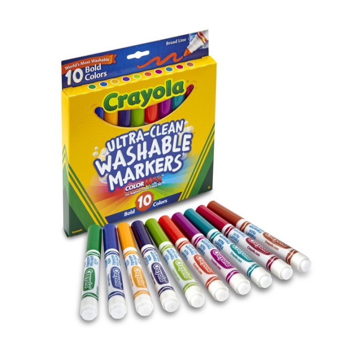 Crayola® Ultra-Clean Washable® Bold, Broad Line, Color Max Markers, 10 Count