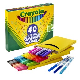 Crayola® Ultra-Clean Fine Line Washable Markers, Assorted, 40 Count