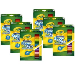 Crayola® Washable Super Tips Markers, 20 Per Box, 6 Boxes