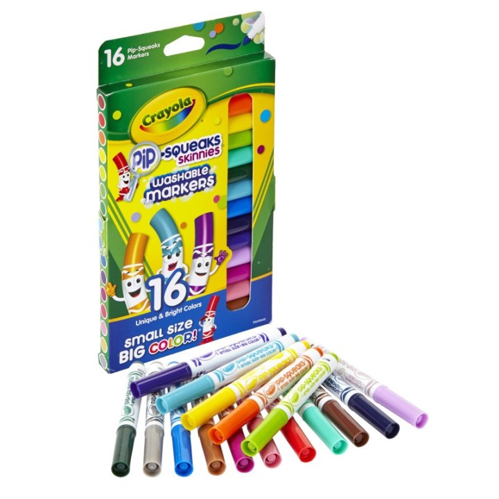Crayola® Pip-Squeaks™ Skinnies™ Markers, Fine Tip, 16 Colors