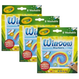 Crayola® Washable Window Markers, 8 Per Box, 3 Boxes