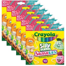 Crayola® Silly Scents™ Smash Ups Broad Line Washable Scented Markers, 10 Per Pack, 6 Packs