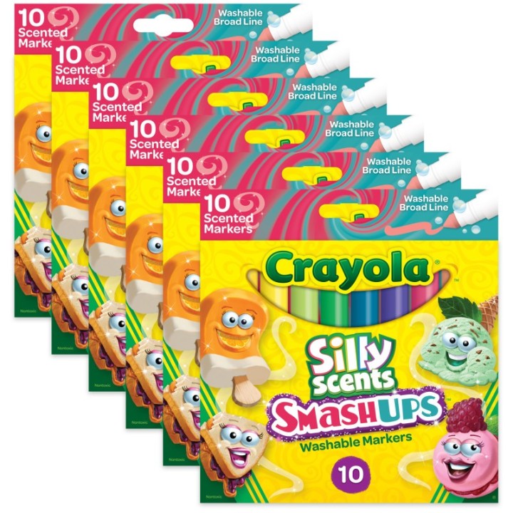 Crayola® Silly Scents™ Smash Ups Broad Line Washable Scented Markers, 10 Per Pack, 6 Packs