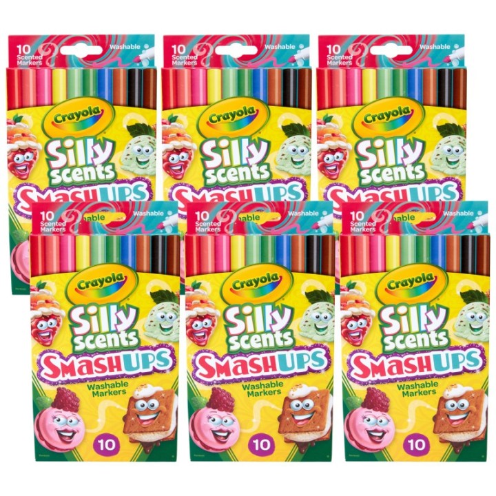 Crayola® Silly Scents™ Smash Ups Slim Washable Scented Markers, 10 Per Pack, 6 Packs