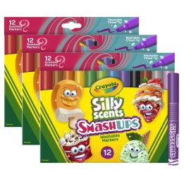 Crayola® Wedge Tip Silly Scents™ Smash Ups Markers, 12 Per Pack, 3 Packs