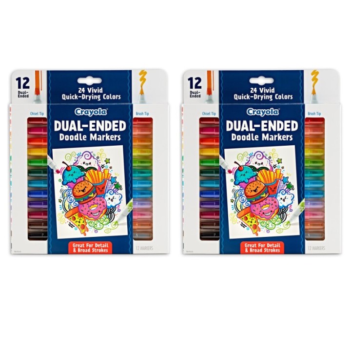 Crayola® Doodle & Draw Dual-Ended Doodle Marker, 12 Per Pack, 2 Packs