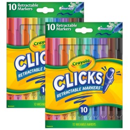 Crayola® CLICKS Retractable Markers, 10 Per Pack, 2 Packs