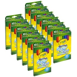 Crayola® Washable Super Tips Markers, 10 Per Pack, 12 Packs