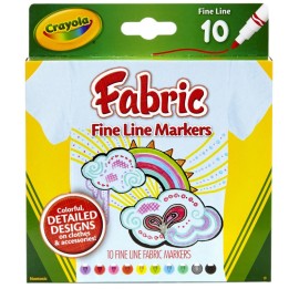 Crayola® Fabric Markers, Fine Line, 10 Count
