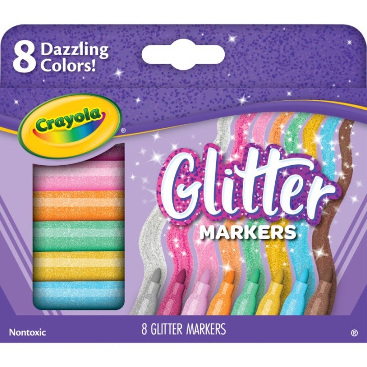 Crayola® Glitter Markers, Pack of 8