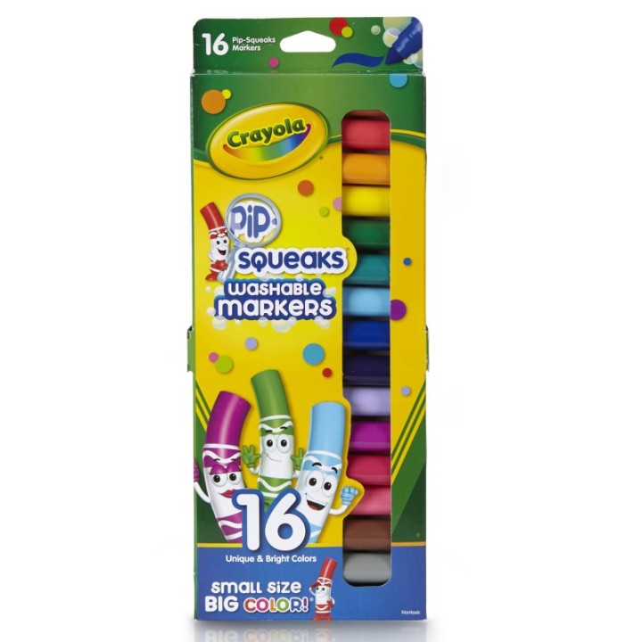 Crayola® Pip Squeaks Washable Markers, Conical Tip, 16 Count