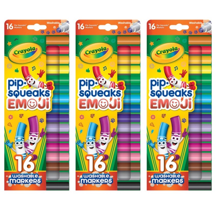 Crayola® Pip Squeaks Stamper Markers, 16 Per Pack, 3 Packs
