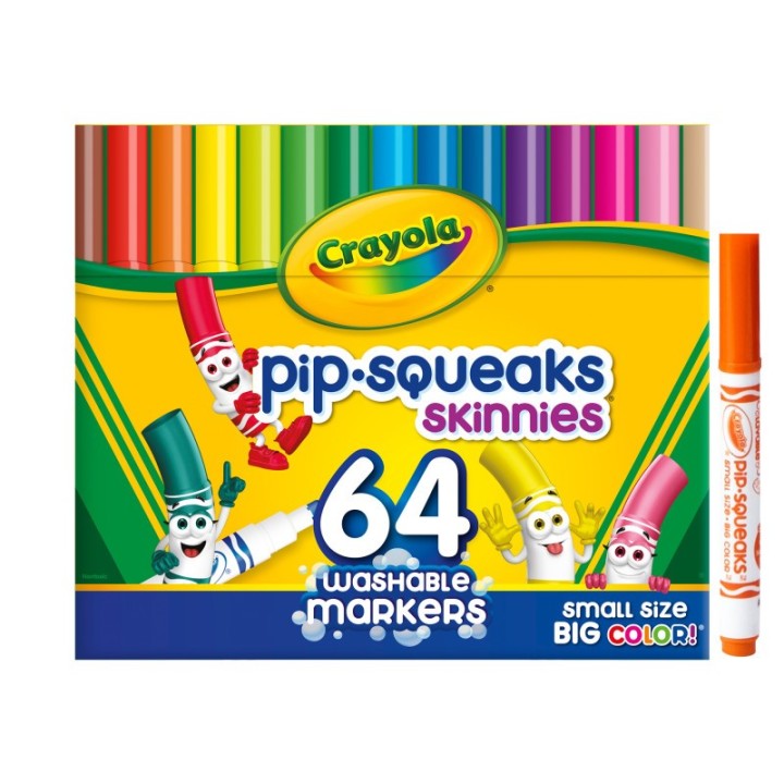 Crayola® Washable Pip-Squeaks Skinnies Markers, 64 Count
