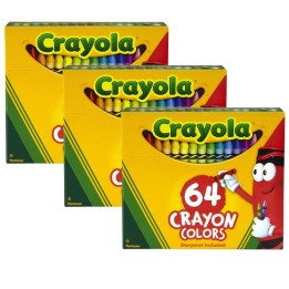 Crayola® Crayons, Regular Size, 64 Per Box, 3 Boxes