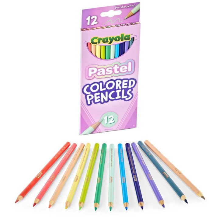 Crayola® Colored Pencils, Pastel, 12 Count