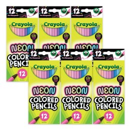 Crayola® Neon Colored Pencils, 12 Per Pack, 6 Packs