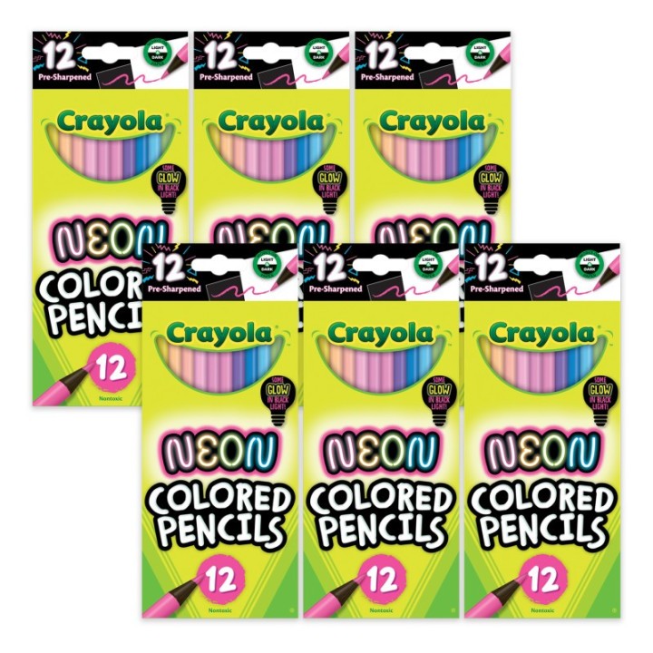 Crayola® Neon Colored Pencils, 12 Per Pack, 6 Packs