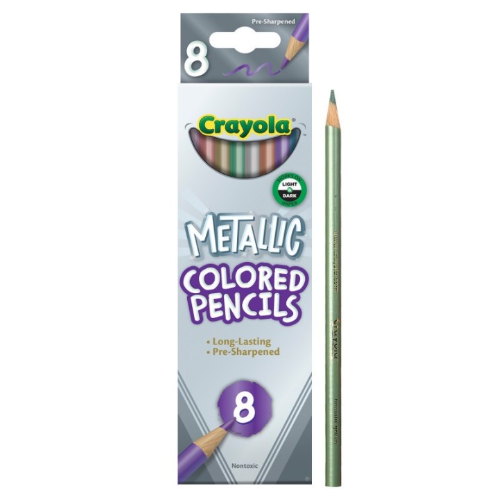 Crayola® Colored Pencils, Metallic, 8 Count