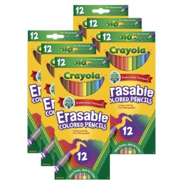 Crayola® Erasable Colored Pencils, 12 Per Box, 6 Boxes