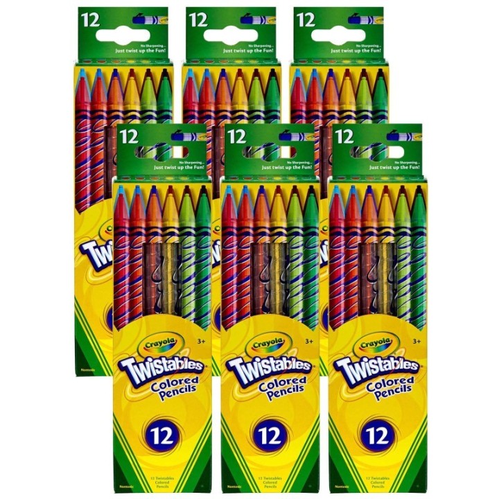 Crayola® Twistables® Colored Pencils, 12 Per Box, 6 Boxes