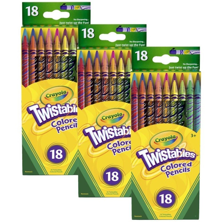 Crayola® Twistables® Colored Pencils, 18 Per Box, 3 Boxes