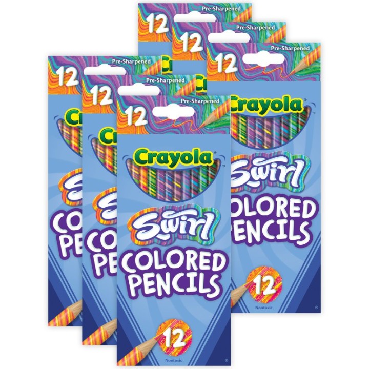 Crayola® SWIRL Colored Pencils, 12 Per Pack, 12 Packs