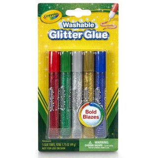 Crayola® Washable Glitter Glue, Bold, Pack of 5