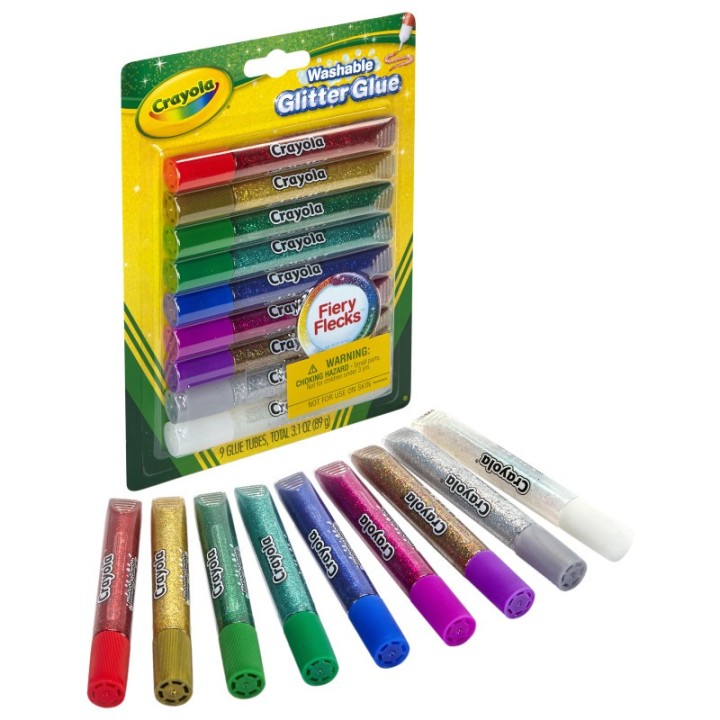 Crayola® Bold Washable Glitter Glue with Fiery Flecks™, Pack of 9