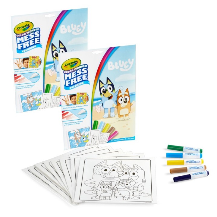 Crayola® Color Wonder® Coloring Pad & Markers, Bluey, 2 Sets