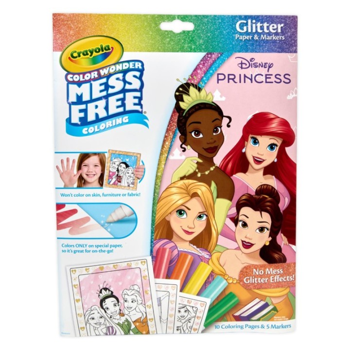Crayola® Color Wonder Glitter Coloring Pages & Markers, Princess