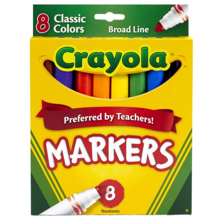 Crayola® Broad Line Markers, Classic Colors, 8 Classic Colors
