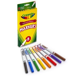 Crayola® Original Formula Markers, Fine Tip, 8 Classic Colors