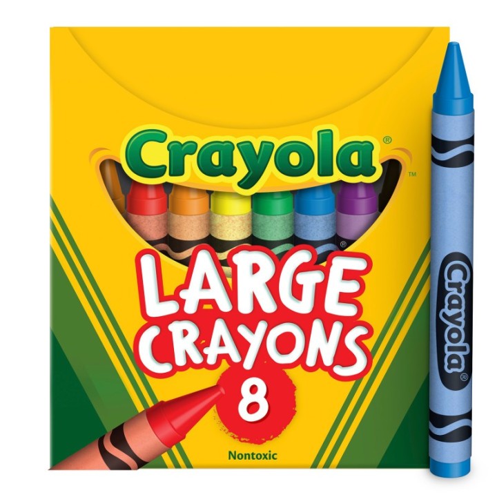 Crayola® Large Crayons, Tuck Box, 8 Count