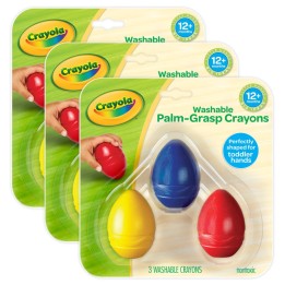 Crayola® My First Crayola® Washable Palm-Grasp Crayons, 3 Per Pack, 3 Packs