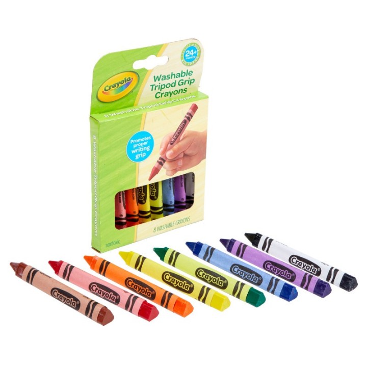 Crayola® Washable Tripod Grip Crayons, 8 Count