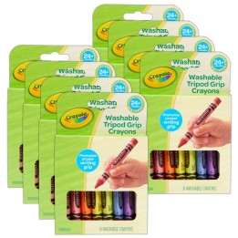 Crayola® Washable Tripod Grip Crayons, 8 Per Pack, 8 Packs