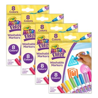 Crayola® Color & Erase Markers, 8 Per Pack, 4 Packs