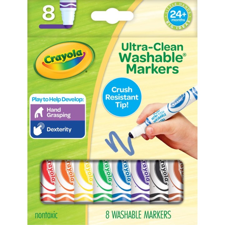 Crayola® Crush Resistant Washable Toddler Markers, Pack of 8
