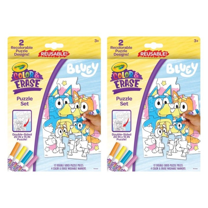 Crayola® Color & Erase Reusable Puzzle Set, Bluey, Pack of 2