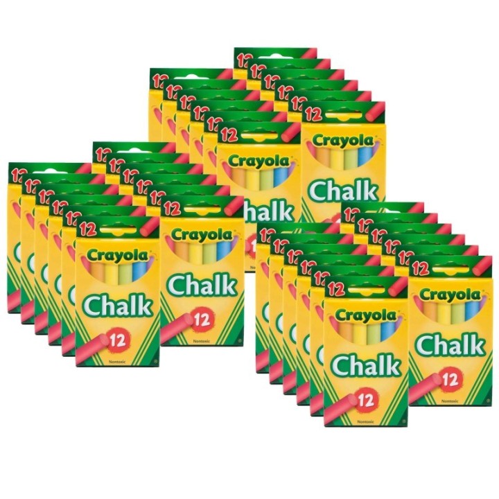 Crayola® Multi-Colored Children's Chalk, 12 Per Box, 36 Boxes