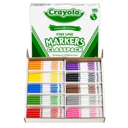 Crayola® Non-Washable Classpack Markers, Fine Point, 10 Colors, Pack of 200