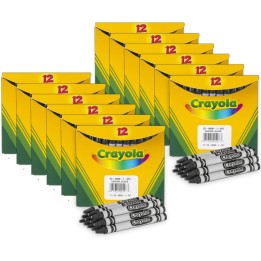 Crayola® Single Color Bulk Crayons, Regular Size, Black, 12 Per Pack, 12 Packs