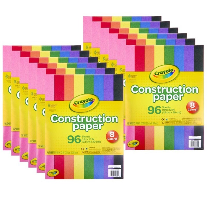 Crayola® Construction Paper, 96 Sheets Per Pack, 12 Packs
