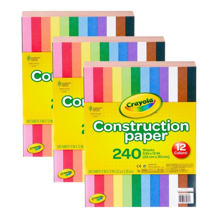 Crayola® Construction Paper, 240 Sheets Per Pack, 3 Packs
