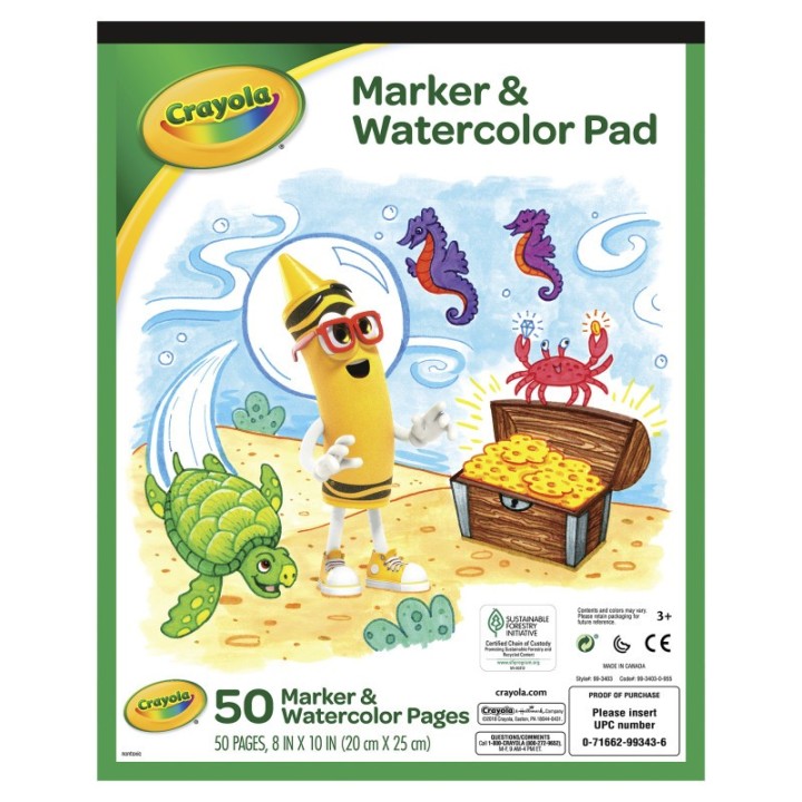 Crayola® Marker & Watercolor Pad, 50 Blank Coloring Pages